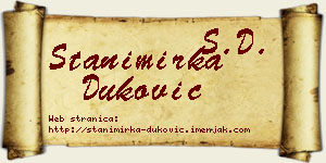 Stanimirka Duković vizit kartica